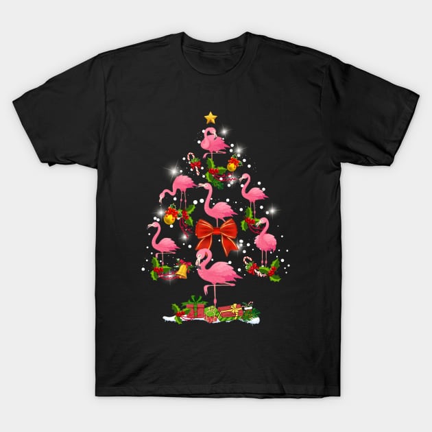 Flamingo Christmas Tree T-Shirt by Simpsonfft